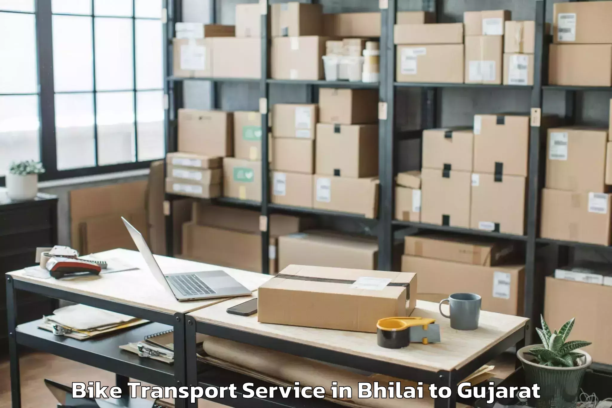 Hassle-Free Bhilai to Umreth Bike Transport